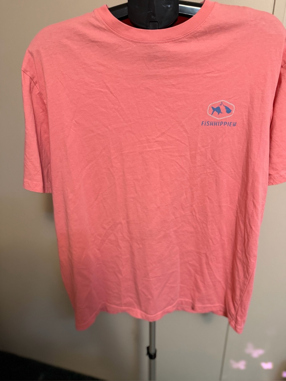 Fish Hippie Men's Resolve Graphic Tee - Desert Pink / Laguna  size large